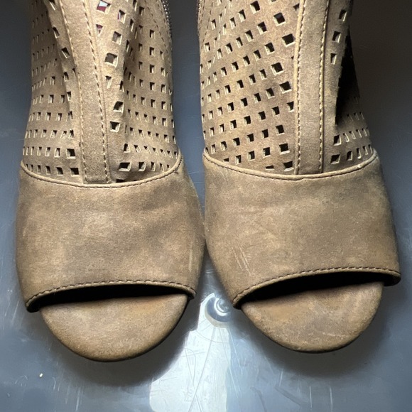 Pop Boots Womens 8 M TUCSON Booties Tan Faux Leather Fringe Tassels Western TIE - Picture 8 of 8